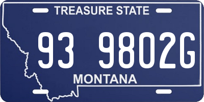 MT license plate 939802G