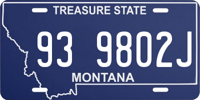 MT license plate 939802J