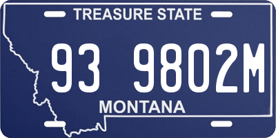 MT license plate 939802M