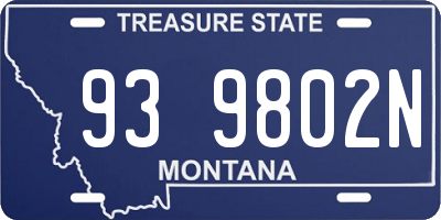 MT license plate 939802N