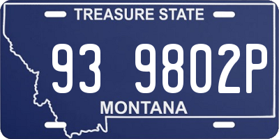 MT license plate 939802P