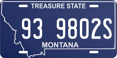 MT license plate 939802S