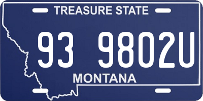 MT license plate 939802U