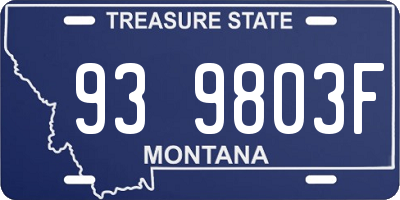 MT license plate 939803F