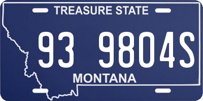 MT license plate 939804S