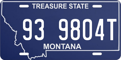 MT license plate 939804T
