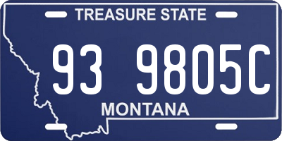 MT license plate 939805C