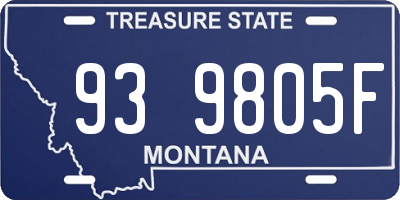 MT license plate 939805F