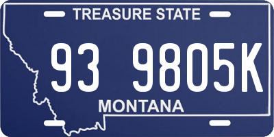 MT license plate 939805K