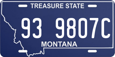 MT license plate 939807C