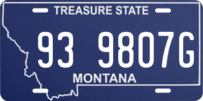 MT license plate 939807G