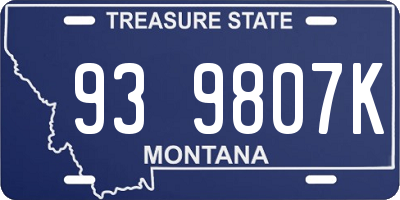 MT license plate 939807K