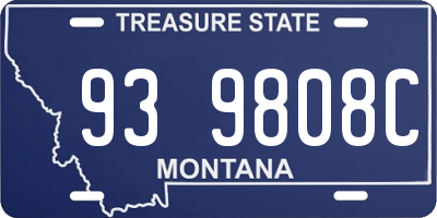 MT license plate 939808C