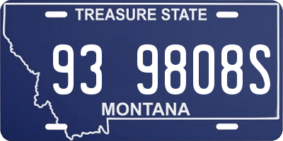 MT license plate 939808S