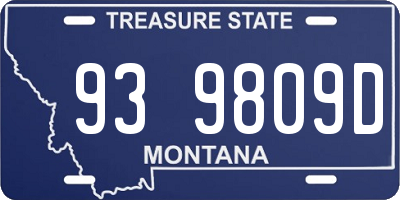MT license plate 939809D