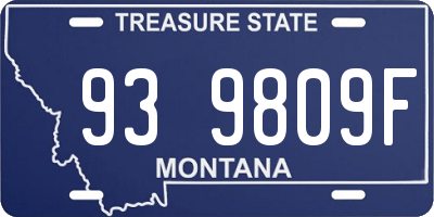 MT license plate 939809F