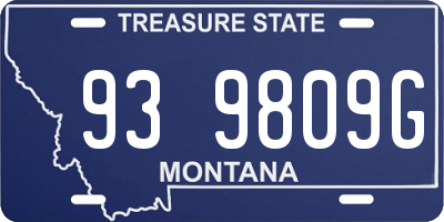 MT license plate 939809G