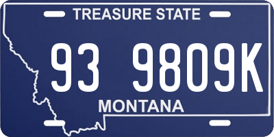 MT license plate 939809K