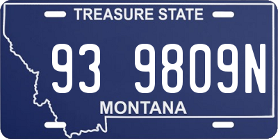 MT license plate 939809N