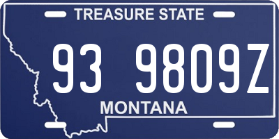 MT license plate 939809Z