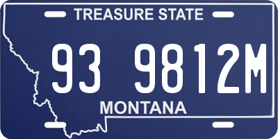MT license plate 939812M