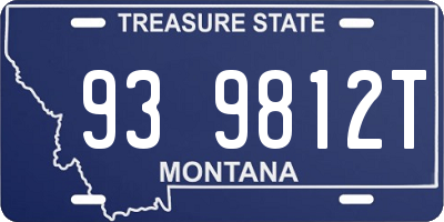 MT license plate 939812T