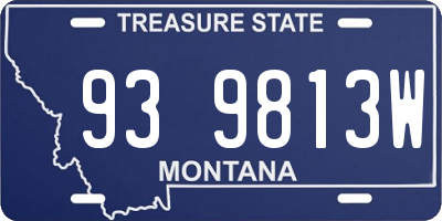 MT license plate 939813W