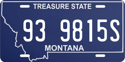 MT license plate 939815S