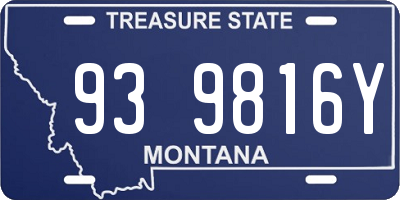 MT license plate 939816Y