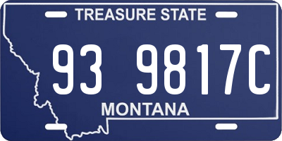 MT license plate 939817C
