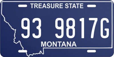 MT license plate 939817G