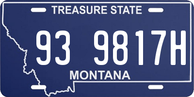 MT license plate 939817H