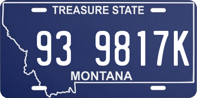 MT license plate 939817K