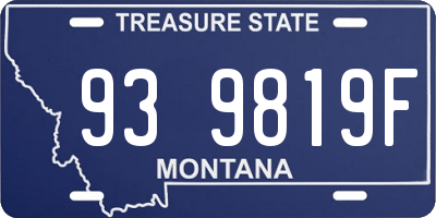 MT license plate 939819F