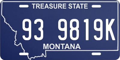 MT license plate 939819K