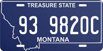 MT license plate 939820C