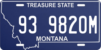 MT license plate 939820M