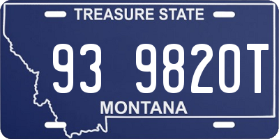MT license plate 939820T