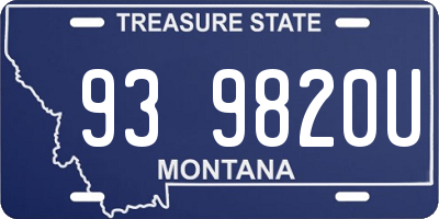 MT license plate 939820U