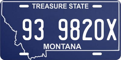 MT license plate 939820X