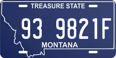 MT license plate 939821F