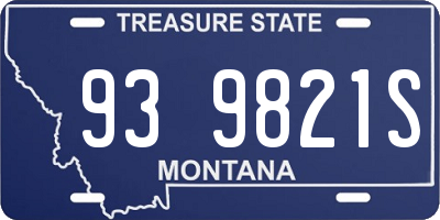 MT license plate 939821S