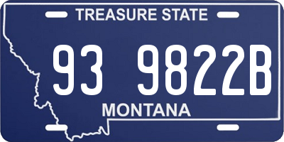 MT license plate 939822B