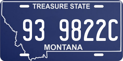MT license plate 939822C