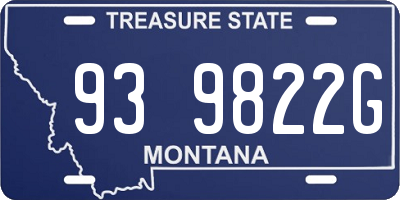 MT license plate 939822G