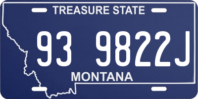 MT license plate 939822J