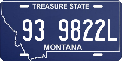 MT license plate 939822L