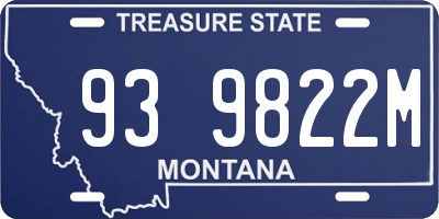 MT license plate 939822M