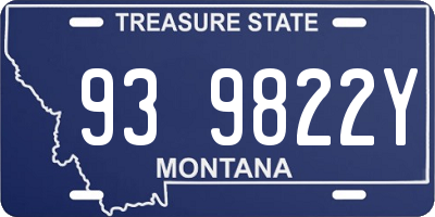 MT license plate 939822Y