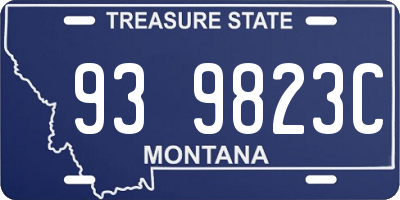 MT license plate 939823C